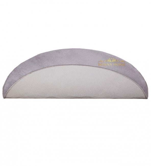 Bonny Home Elite Gri 120x120 cm Yuvarlak Peluş Banyo Paspası Kaymaz Taban Pufidik Banyo Halısı - 3