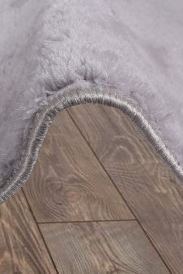 Bonny Home Elite Gri 80x150 cm Peluş Banyo Paspası Kaymaz Tabanlı Pufidik Banyo Halısı Büyük Ebat - 3