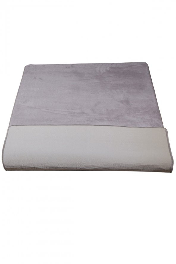 Bonny Home Elite Gri 80x150 cm Peluş Banyo Paspası Kaymaz Tabanlı Pufidik Banyo Halısı Büyük Ebat - 4