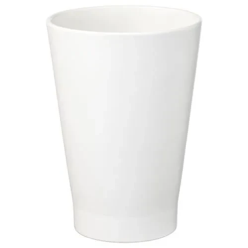 IKEA Papaja 12x19 cm Dekoratif Saksı Beyaz Toprak Kap