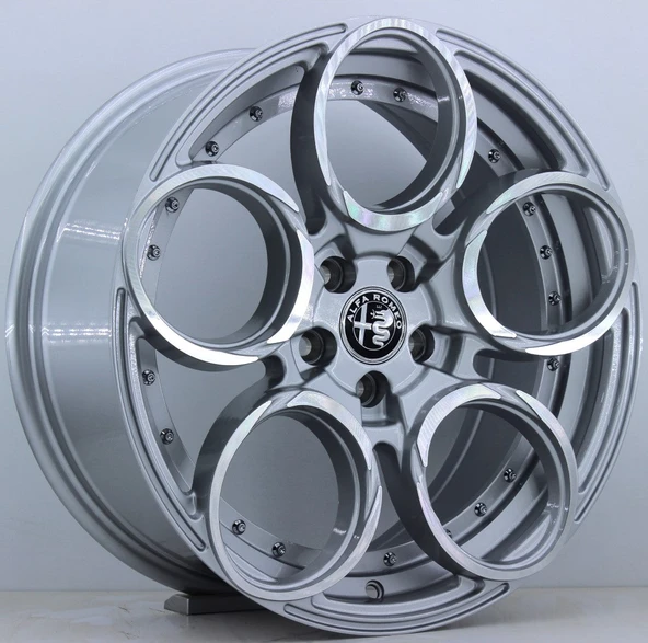 R1 Wheels 17 inç 5*100  Metalik Gri Jant Takımı (J-3108) - 2
