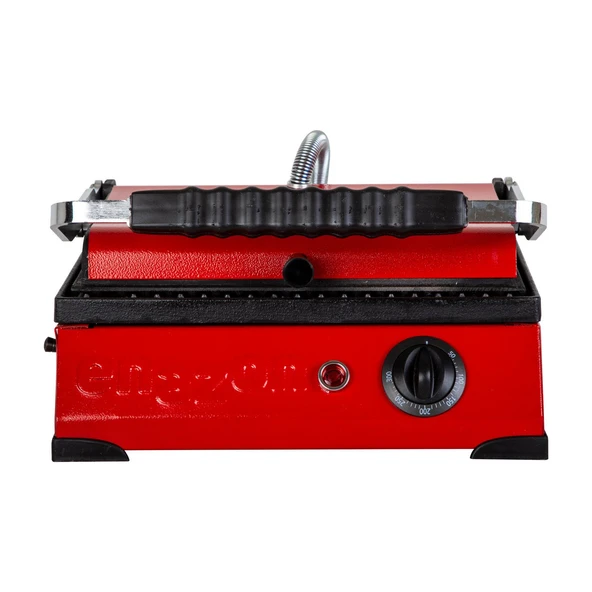 8 Dilim Elektrikli Saf Döküm Tost Makinesi  (Döküm 30x23) - Kırmızı - Resim 4