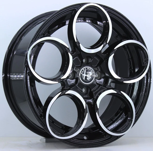 R1 Wheels 17 inç 5*100 ET35 Siyah Jant Takımı (J-3109) - Resim 2