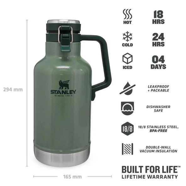 Stanley 64OZ Classic Vac Growler H.Green EU - 3