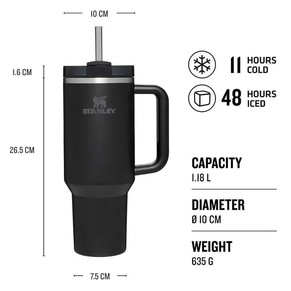 Stanley Stan Adv 40Oz Qnchrh2.O Tm Tumb Blk Tnal Termos - 2
