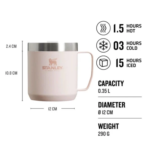 Stanley Stanley The Legendary Camp Mug .35L / 12oz Rose Quartz Termos Bardak - 2