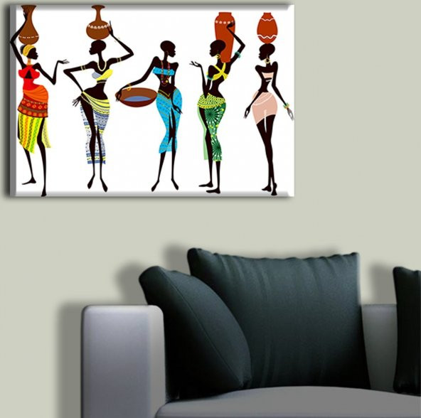 Decobritish Afrikalı Kadınlar Tek Parça Kanvas Tablo 50 x 70 cm-4