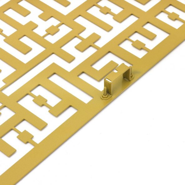 Kufi Ayetel Kürsi Metal Duvar Tablosu - Gold (50x50) - 3