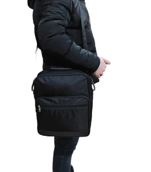 Sırımsı 1900 Denye Kumaş Dik Evrak Çantası Siyah - 4