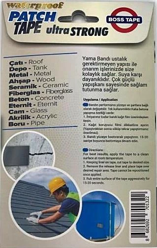 İzalasyon Bandı Güçlü Yama Bandı Su Geçirmez Çamur Bant Alüminyum destekli-2 Paket - 6