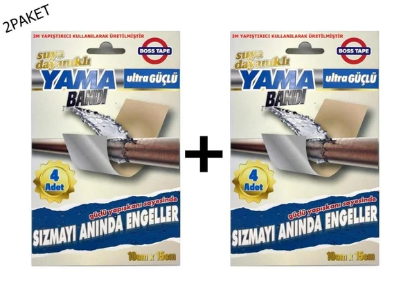 İzalasyon Bandı Güçlü Yama Bandı Su Geçirmez Çamur Bant Alüminyum destekli-2 Paket