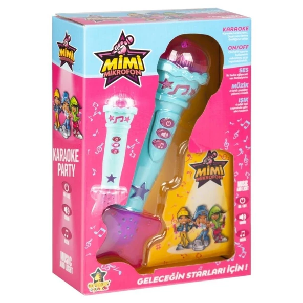 Erdem Oyuncak Pilli Işıklı Sesli Karaoke Mikrofon-Turkuvaz - 3