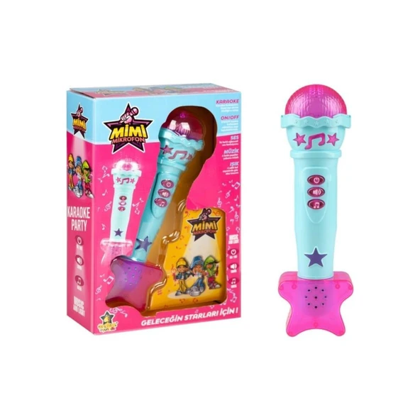 Erdem Oyuncak Pilli Işıklı Sesli Karaoke Mikrofon-Turkuvaz - 2