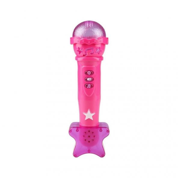 Erdem Oyuncak Pilli Işıklı Sesli Karaoke Mikrofon-Pembe