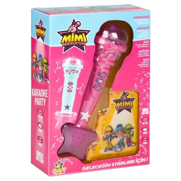 Erdem Oyuncak Pilli Işıklı Sesli Karaoke Mikrofon-Pembe - 3