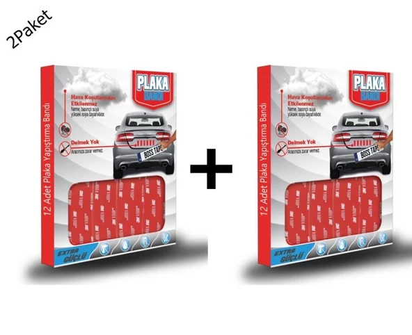 Geseus Plaka Yapıştırma Bandı 3M Güvencesi ile 24Adet 95x30mm 2 Paket