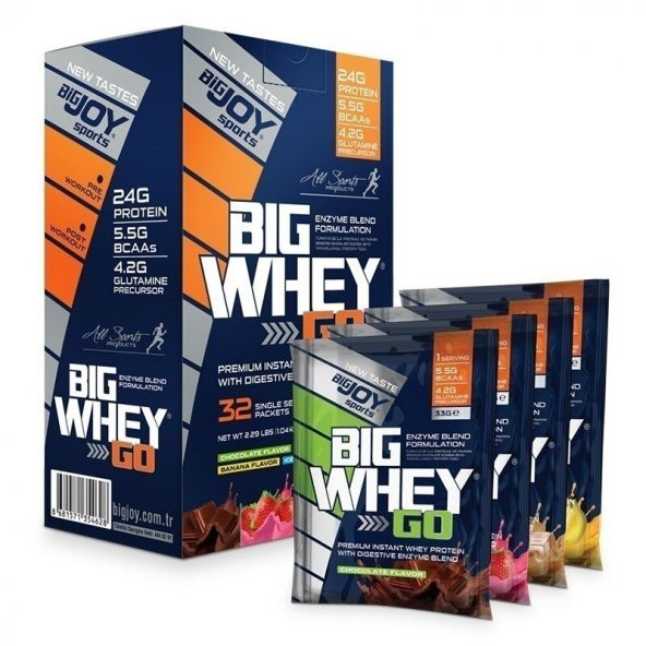 BigJoy Big Whey Go Protein 1040 Gr 32 Saşe MİX AROMA + HEDİYELİ