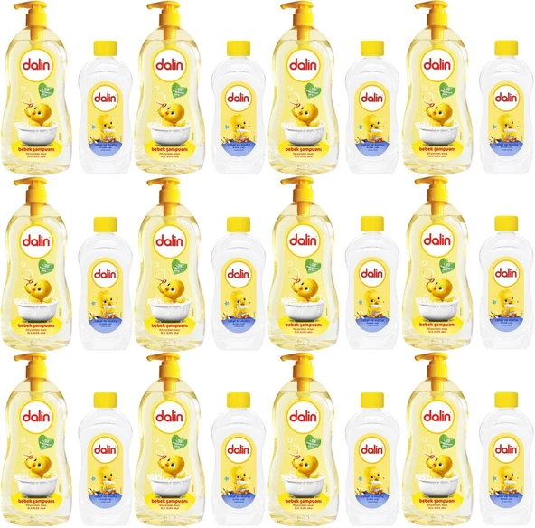Dalin Bebek Şampuanı Klasik 700ML Pompalı + 100ML Bebek Yağı (Rahat ve Mutlu) (12 Li Set)
