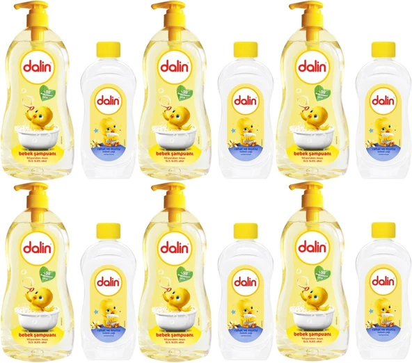 Dalin Bebek Şampuanı Klasik 700ML Pompalı + 100ML Bebek Yağı (Rahat ve Mutlu) (6 Lı Set)