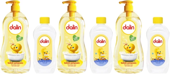 Dalin Bebek Şampuanı Klasik 700ML Pompalı + 100ML Bebek Yağı (Rahat ve Mutlu) (3 Lü Set)