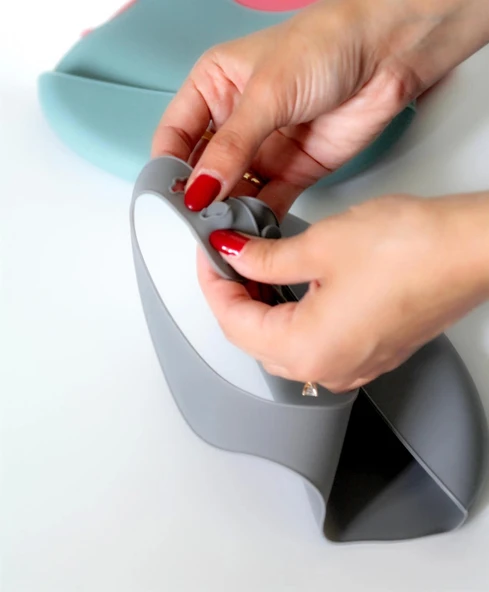 BabyJem Mini Silikon Önlük 718 Gri - Resim 3