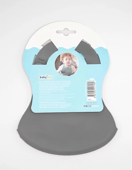 BabyJem Mini Silikon Önlük 718 Gri - Resim 9