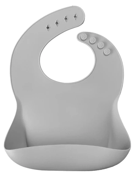OiOi Basics Silikon Mama Önlüğü Powder Grey ürün görseli
