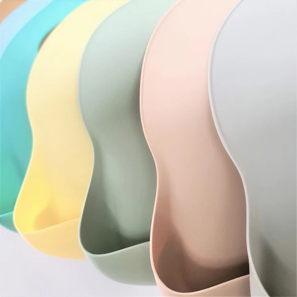 OiOi Basics Silikon Mama Önlüğü Aqua Green - Resim 5