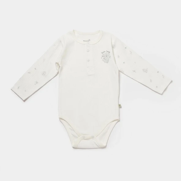 Bibaby Biorganic Koala Jungle Uzun Kol Bebek Body 56973 Gri