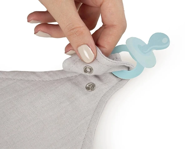 BabyJem Emzik Askılı Müslin Önlük 837 Gri - Resim 5