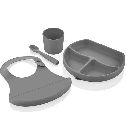 BabyJem Silikon Beslenme Seti 728 Gri ürün görseli