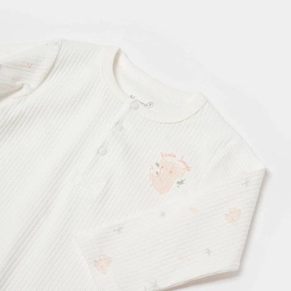 Bibaby Biorganic Koala Jungle Uzun Kol Bebek Body 56973 Pembe - 3