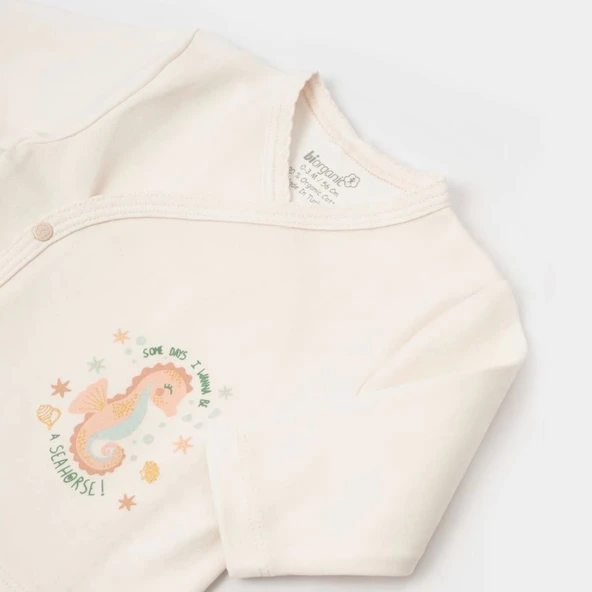 Bibaby Biorganic Save The Seahorse 5'Li Hastane Çıkış Seti 62340 Bej-Mint - 4