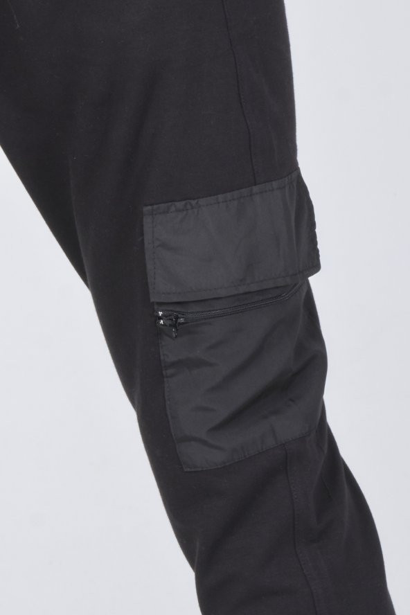 Siyah Erkek Kargo Cepli Eşofman Altı Mascarano - 5