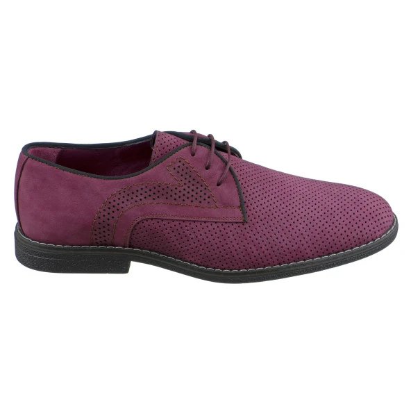 Bordo Nubuk Delikli Bağcıklı Erkek Ayakkabı - 3