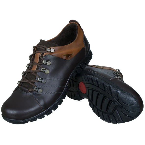 Kahverengi Taba Dikiş Motifli Bağcıklı Günlük Erkek Ayakkabı - 2