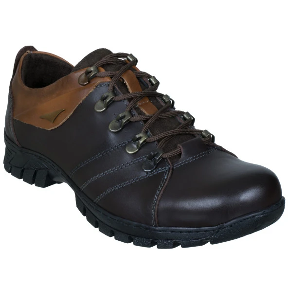 Kahverengi Taba Dikiş Motifli Bağcıklı Günlük Erkek Ayakkabı - 3