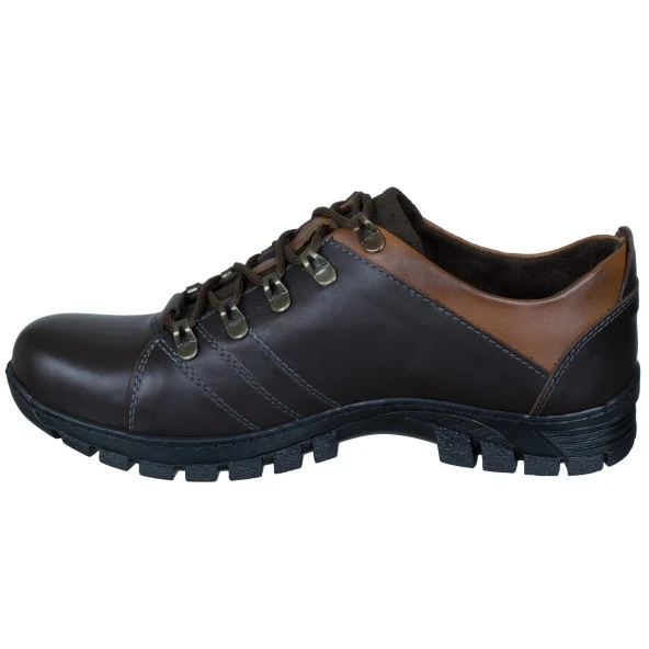 Kahverengi Taba Dikiş Motifli Bağcıklı Günlük Erkek Ayakkabı - 5