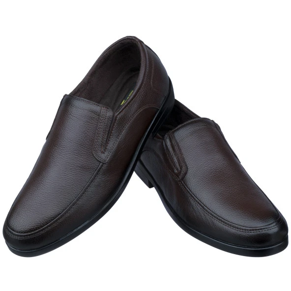Kahverengi Baskılı Deri Ortopedik Diyabetik Klasik Erkek Ayakkabı