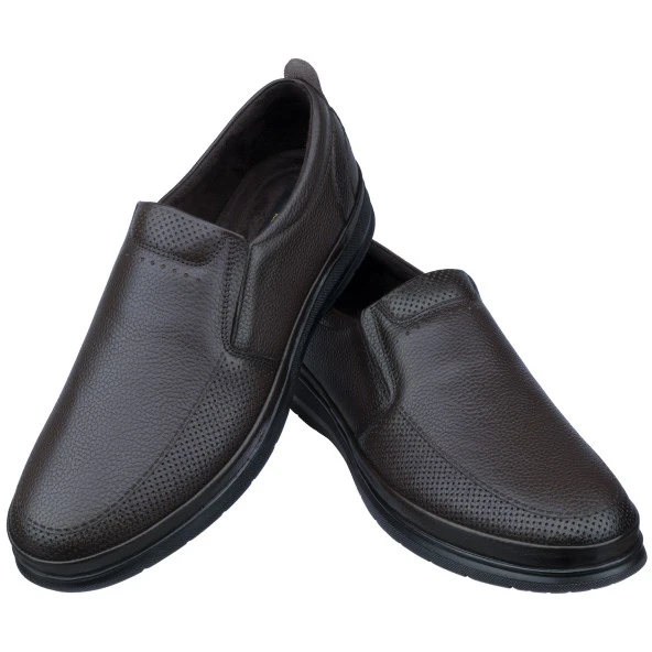 Kahverengi Lazer Motifli Günlük Erkek Ayakkabı