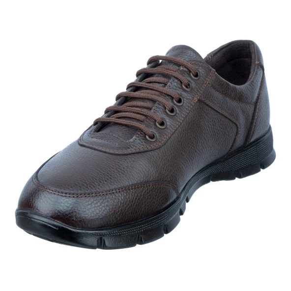 Kahverengi Ortopedik Diyabetik Bağcıklı Günlük Erkek Ayakkabı - 5