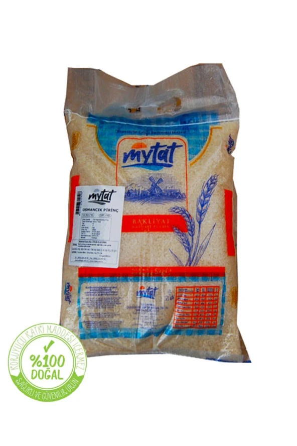 MYTAT Doğal Yerli Üretim Osmancık Pirinç 5Kg (Çuval)