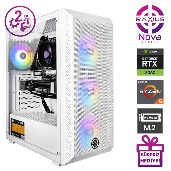 Raxius Nova G2 R5 3060-5600A1 Ryzen5 5600 16GB 512SSD RTX3060 FreeDOS Gaming Masaüstü Bilgisayar - 2