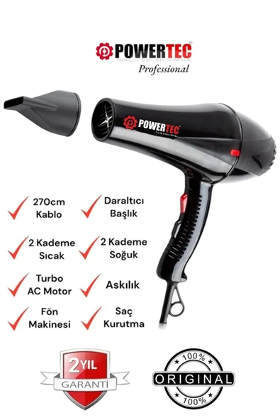 Powertec TR-901 Profesyonel Saç Kurutma Fön Makinesi ürün görseli