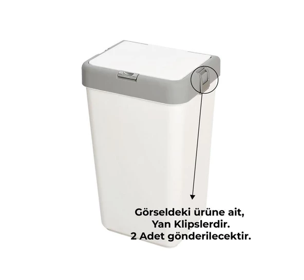 Motek Çamaşır Sepeti Çöp Kovası Yedek Yan Klips 40-80 Litre Uyumlu 2 Adet - 2