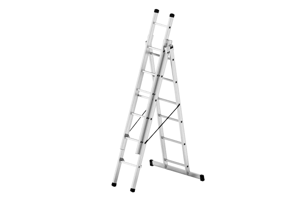 3x2 Toplam 6 Mt A Tipi Sürgülü Alüminyum Merdiven 3x6 Basamak