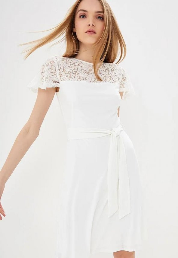 Kadın Allie Beyaz Dantel Elbise