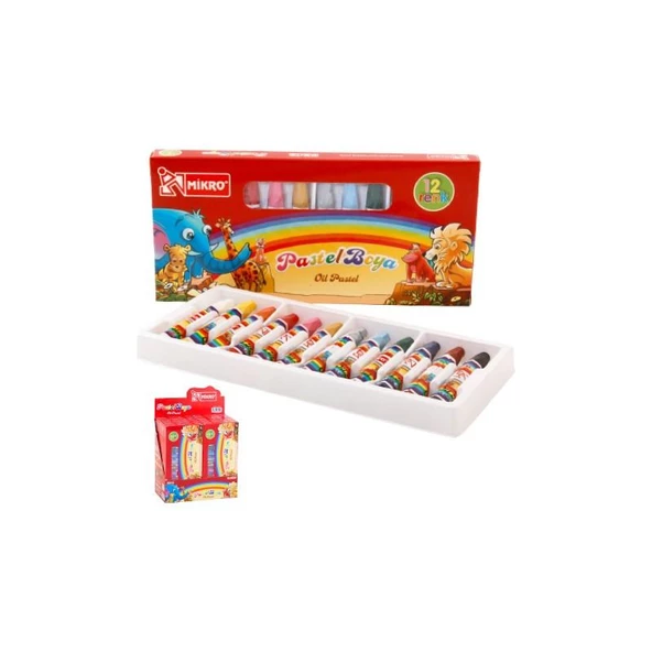Mikro Pastel Boya 12 Renk Kapaklı PB-12N