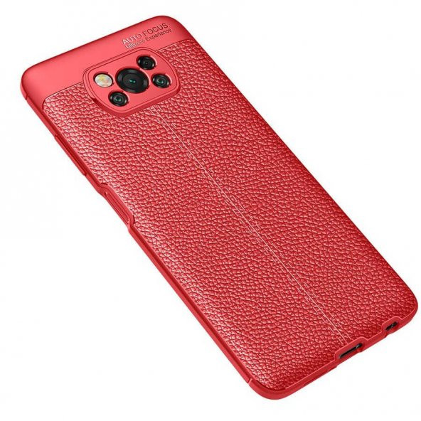 Xiaomi Poco X3 Kılıf Kamera Korumalı Deri Desenli Silikon Kılıf - 2