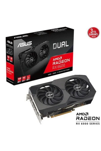 Asus RX 6600 DUAL-RX6600-8G-V2 128 Bit GDDR6 8 GB Ekran Kartı